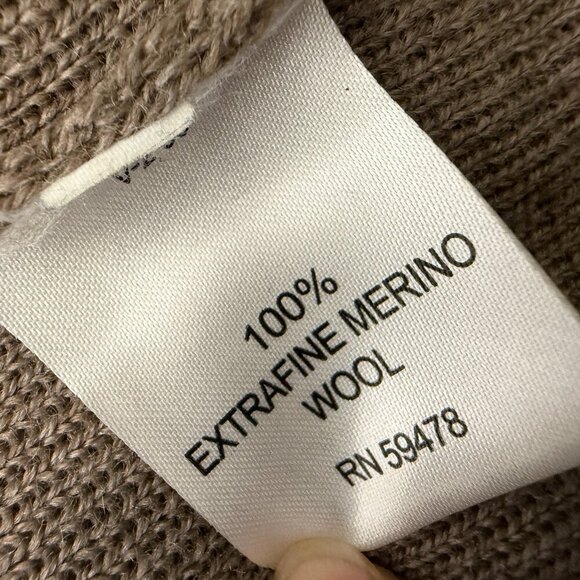 BRUNELLA GORI Cardigan Heathered Brown Size Medium 100% Extra Fine Merino Wool - Picture 3 of 8